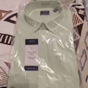 Arrow Men's Wrinkle-Free Light Mint Button-Down Dress Shirt